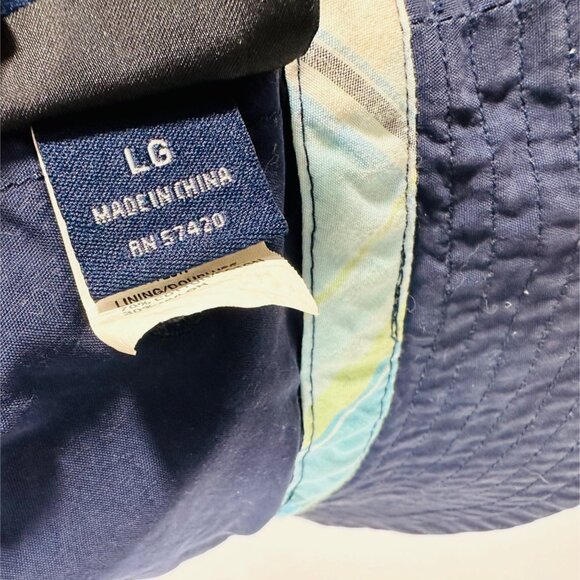 Kitestrings Reversible Plaid & Solid Navy Blue Bucket Hat For Boys Size Large - Picture 9 of 15